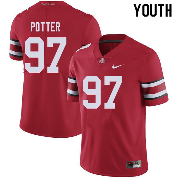 Ohio State Buckeyes #97 Noah Potter Youth Official Jersey Red